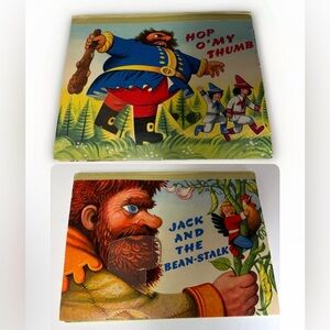 Hop O' My Thumb Jack Bean Stalk Children's Illustrated Bancroft Pop Up Book 1961